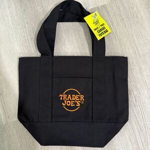 NWT Trader Joe’s Mini Canvas Tote Bags - Halloween Black/Orange